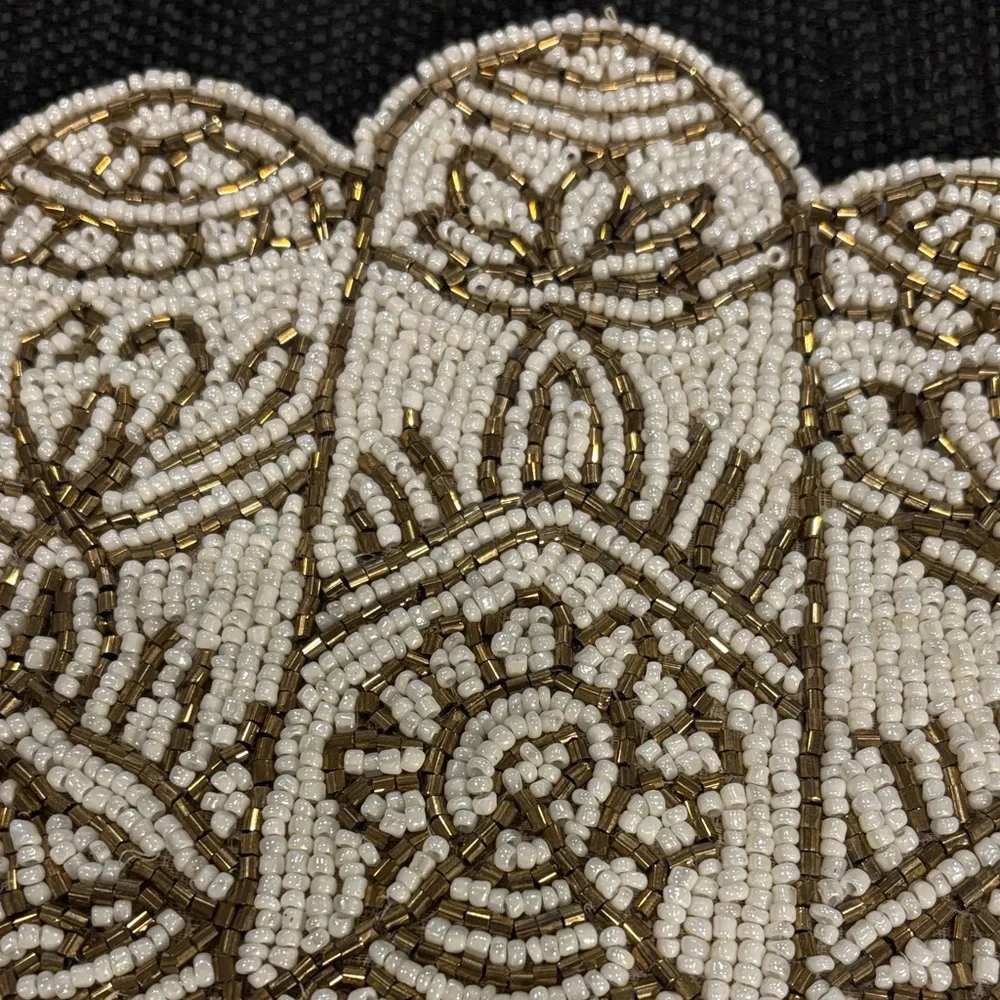 Intricate Beaded Hamsa plate charger made India - Picture 3 of 10